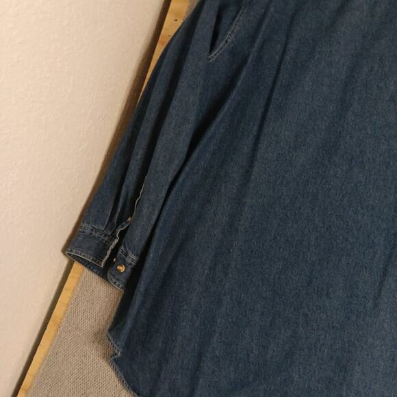 Cabela's Vintage Denim Shirt Mens XXXL Blue Embroidered Big Man Hunting Logo - Picture 9 of 13